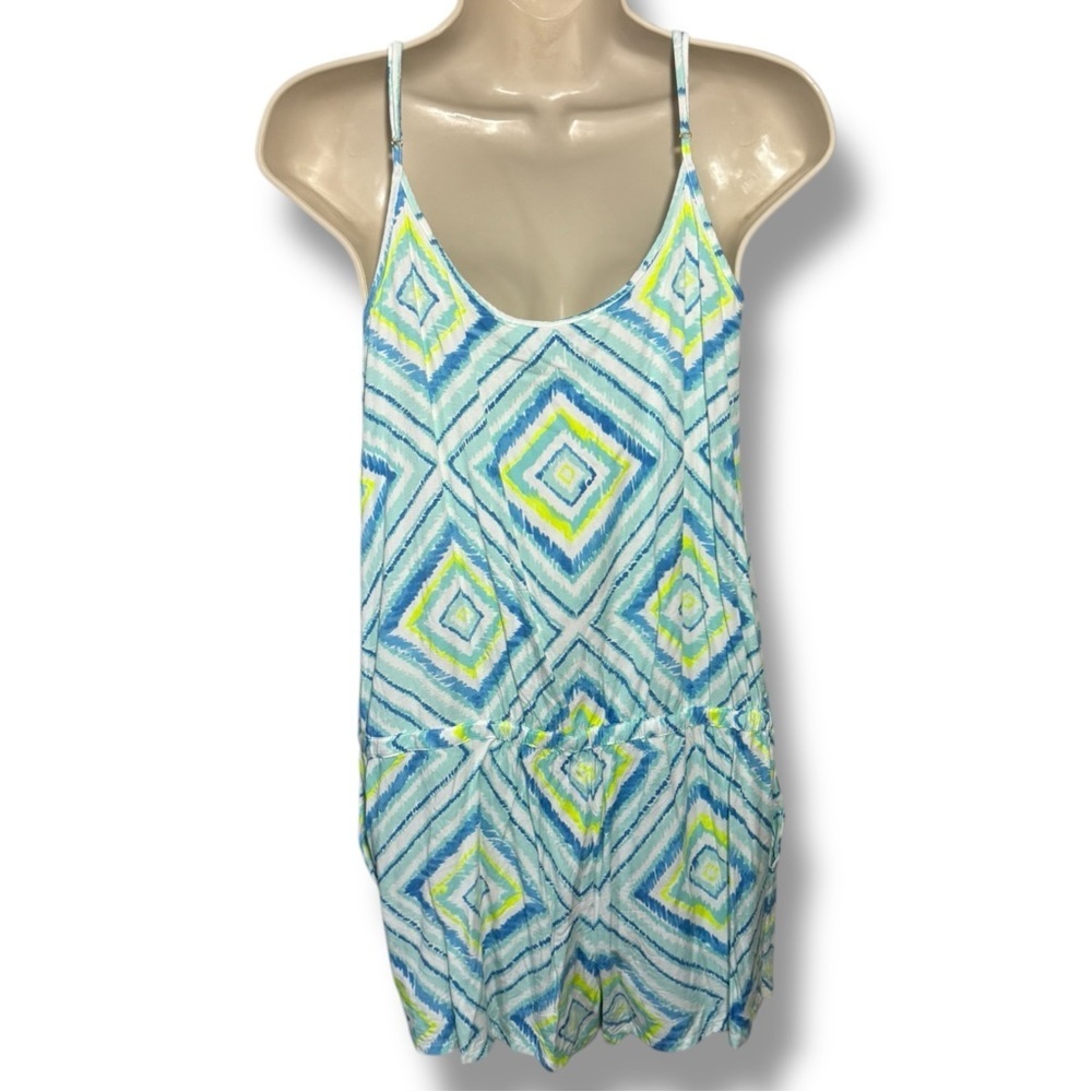 Southern Tide Women’s Kendall Geo Romper Blue Green Size Small - Picture 4 of 9